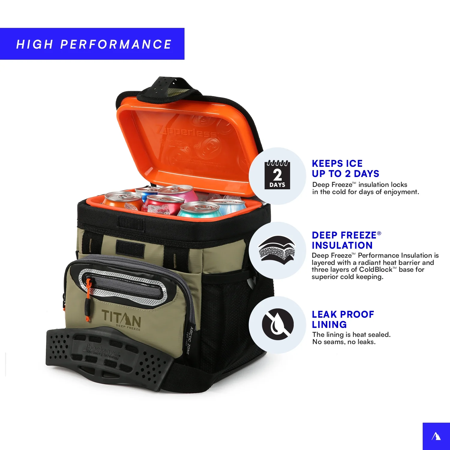 Arctic Zone® Titan Deep Freeze® 9 Can/6 Quart Zipperless HardBody® Cooler - Moss