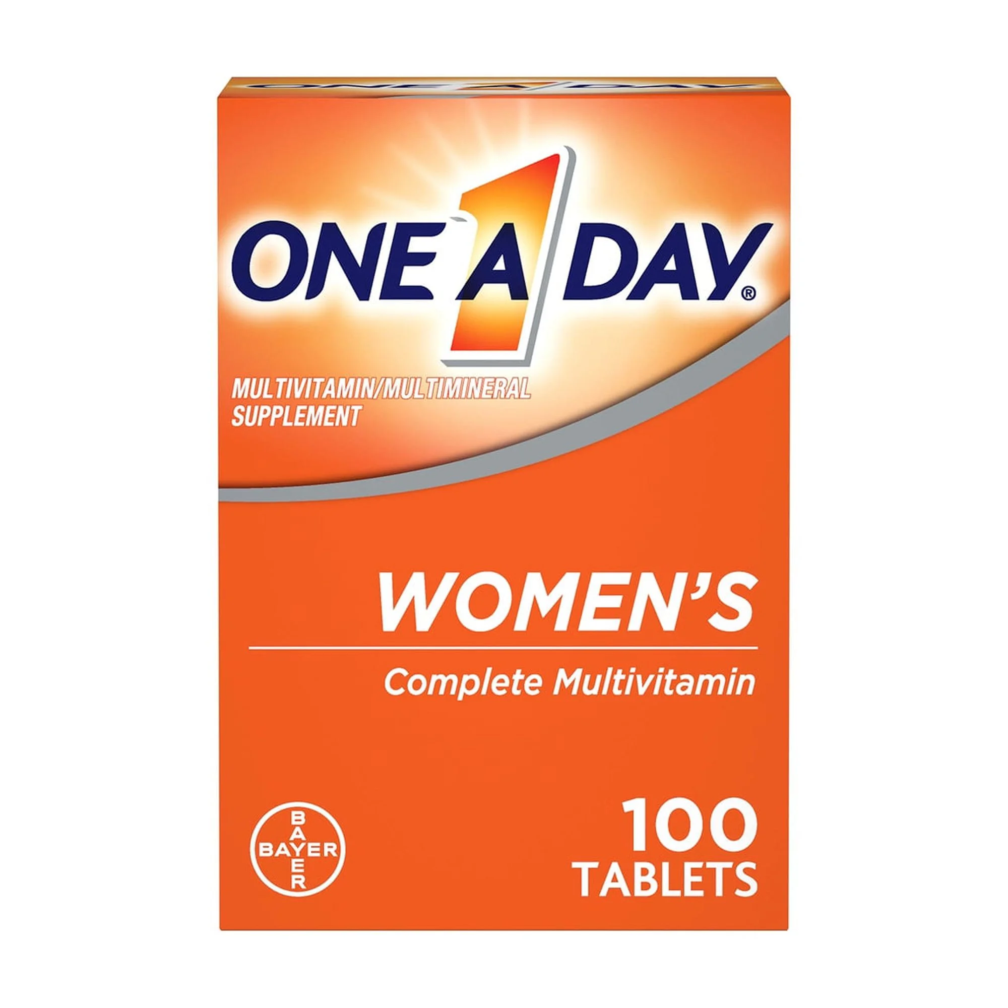 One A Day Women’s Multivitamin, Supplement with Vitamin A, Vitamin C, Vitamin D, Vitamin E and Zinc for Immune Health Support, B12, Biotin, Calcium & More, Tablet, 100 count (Pack of 32)