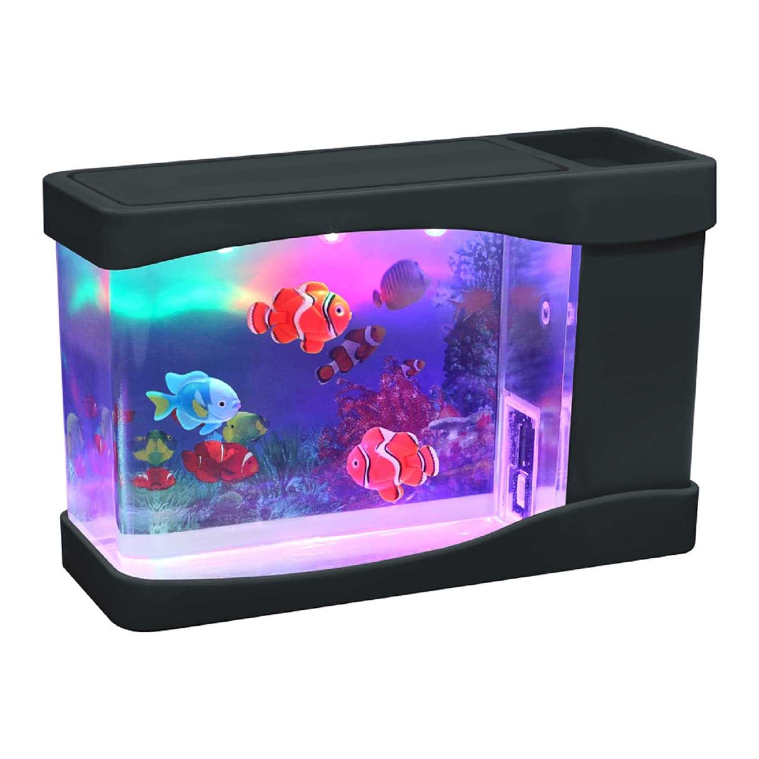 Elegantoss Artificial Fish Mini LED Aquarium Multi Colored LED Swimming Fish Tank with Bubbles - Pet Supplies online store