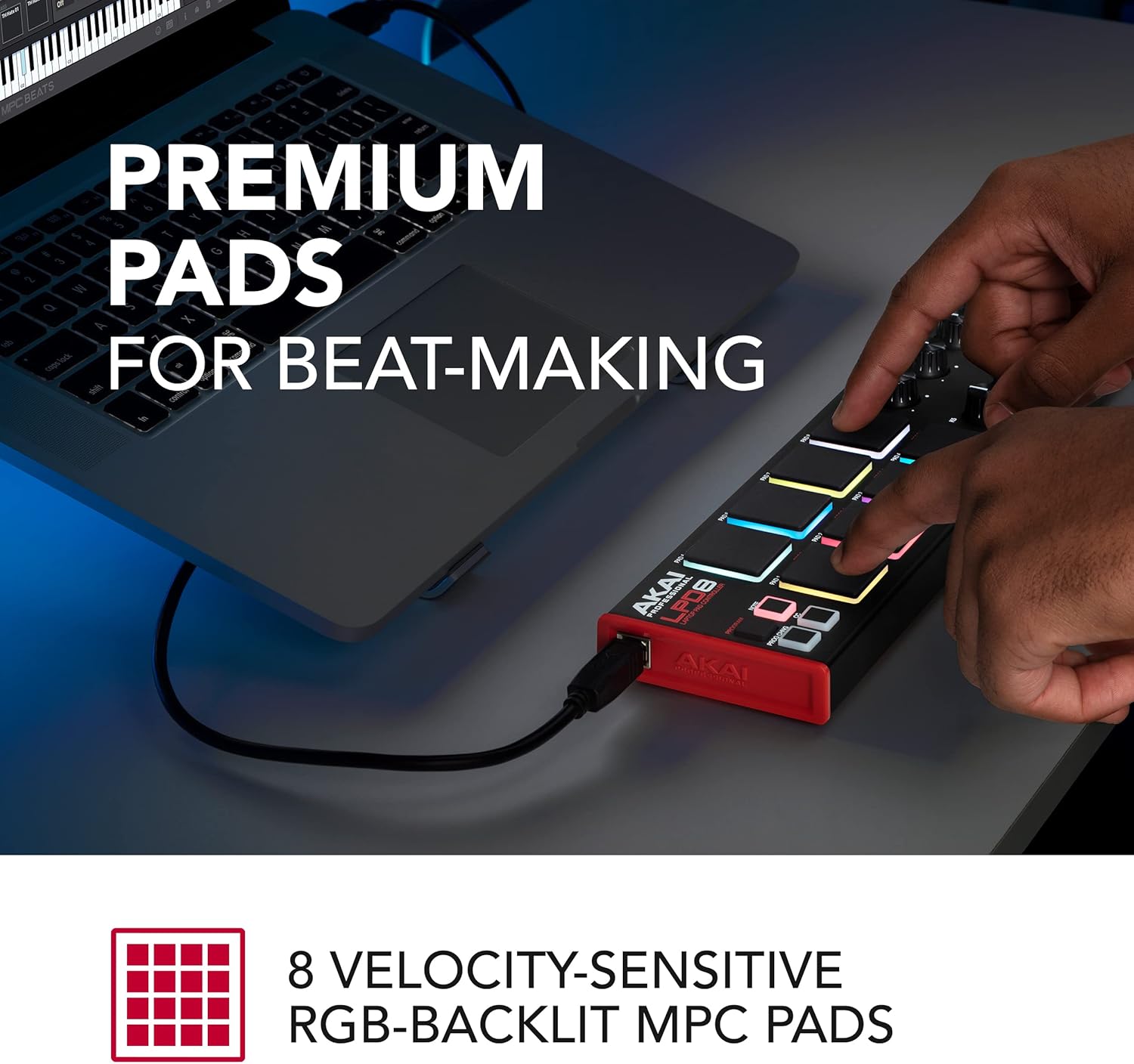 Beat Maker Bundle - AKAI Professional LPK25 and LPD8 - USB MIDI Keyboard with 25 Synth Keys and USB MIDI Controller with 8 Responsive RGB MPC Drum Pads, with Music Production Software
