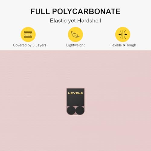 LEVEL8 Hard Shell Carry on Luggage Airline Approved, Carry-on Suitcases with Wheels, Lightweight Luminous Textured Hardside Travel Bag with Tsa Lock, 20 Inch, Black