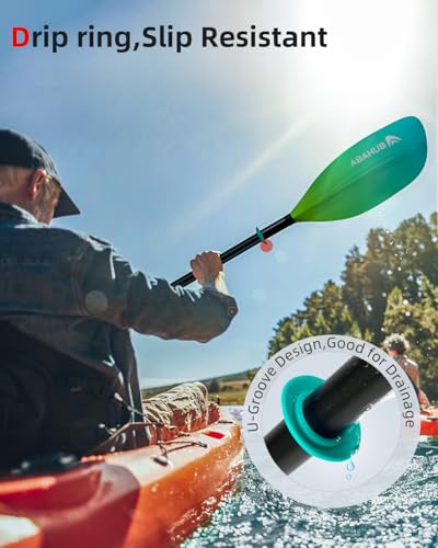 Abahub Adjustable Kayak Paddle 210-230 cm/ 230-250 cm Floating Kayaking Oars Boating Oars Canoeing Oars Black