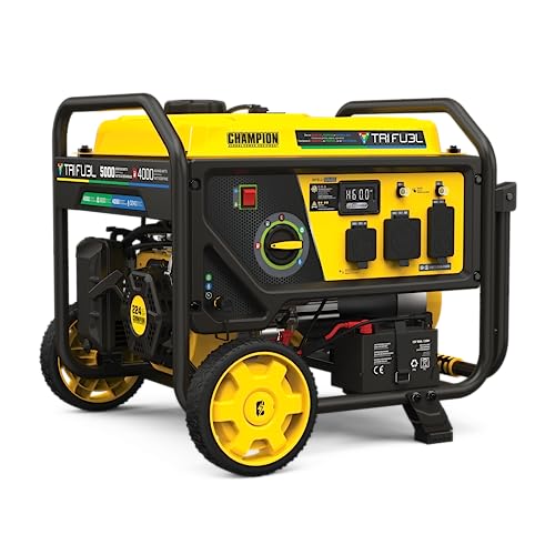 Champion Power Equipment 5000-Watt Electric Start Tri Fuel RV Ready Portable Generator with CO Shield