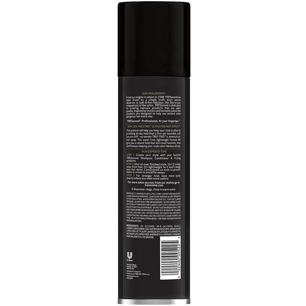 Pack of (2) Tresemme Tres Two Ultra Fine Mist Hair Spray 11 oz