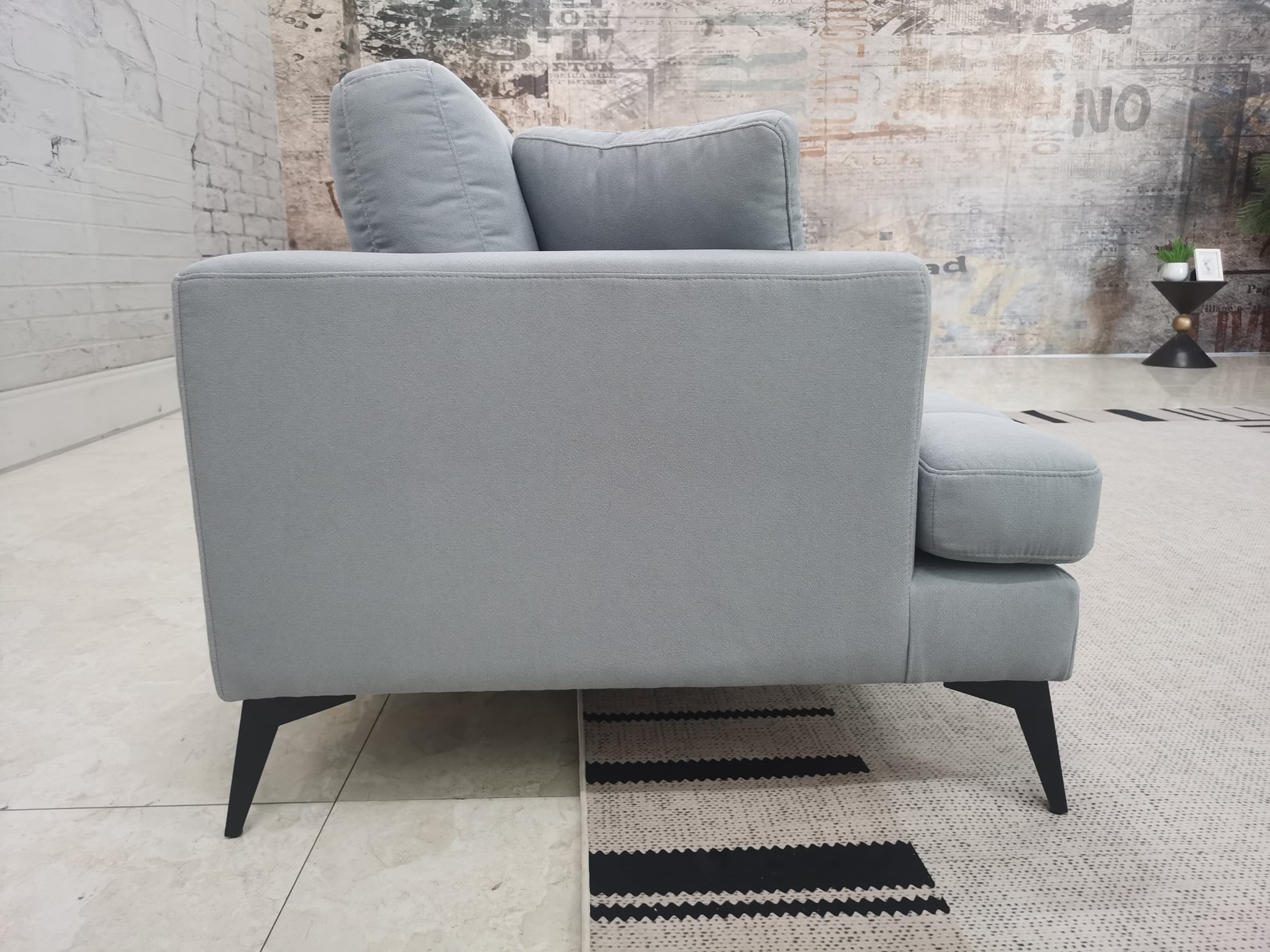 Stendmar Modern 1pc. Gray Linen Fabric 3 Seater Arm Sofa Couch S165A