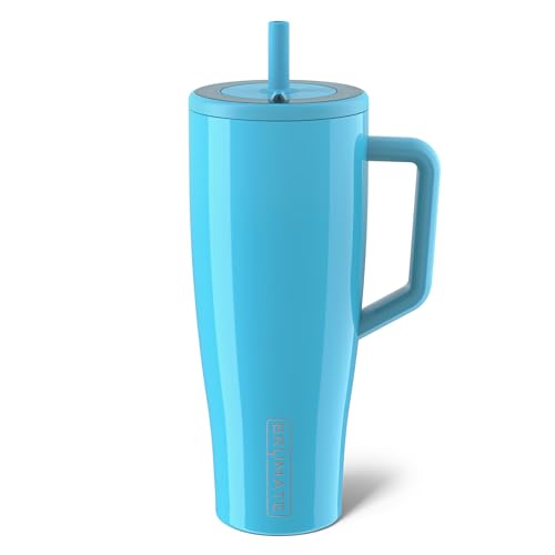 BrüMate Era 40 oz Tumbler with Handle and Straw | 100% Leakproof Insulated Tumbler with Lid and Straw | Made of Stainless Steel | Cup Holder Friendly Base | 40oz (Nightfall Blue)