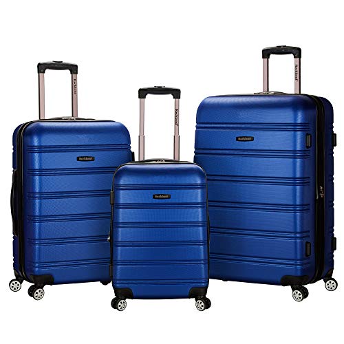 Rockland Vara Softside 3-Piece Upright Luggage Set, Expandable,Black dot, (20/22/28)