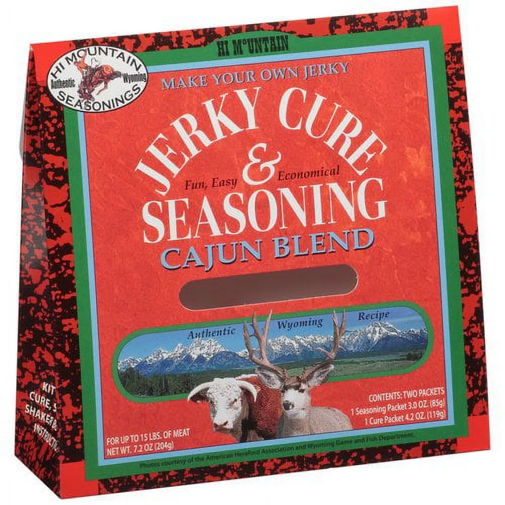 Hi Mountain Jerky Seasoning and Cure Kit - CAJUN BLEND. Create Delicious & Flavorful Jerky at Home (1 Box)