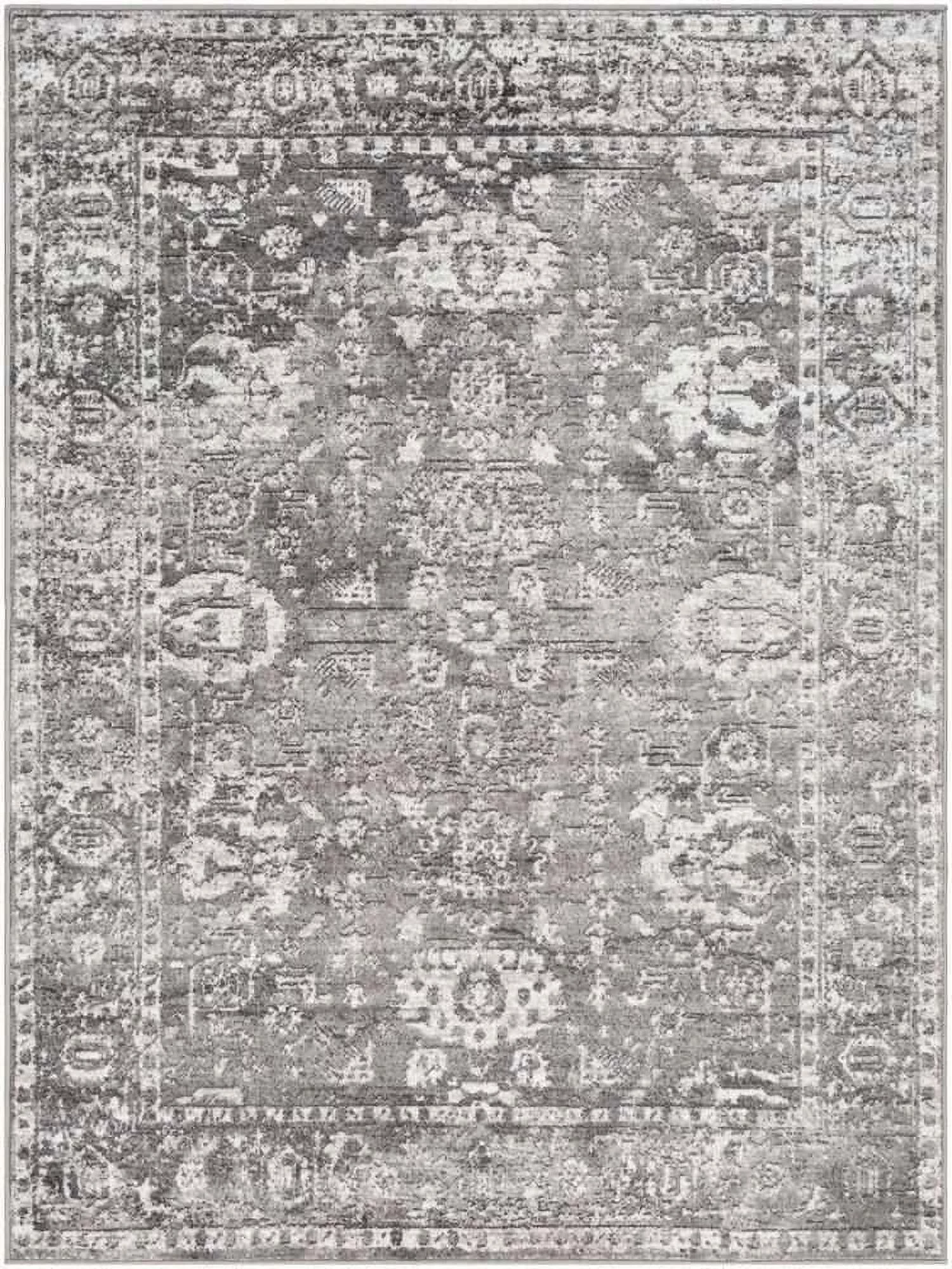 Mark&Day Area Rugs, 9x12 Kedrick Traditional Gray Charcoal White Area Rug (8'10