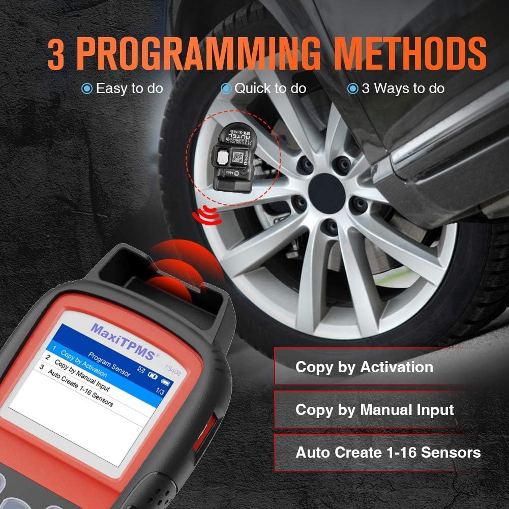 2022 Autel TPMS Relearn Tool TS408, Upgraded of TS401 Tire Pressure Monitor Sensor Programming Tool for All Cars, TPMS Reset, Sensor Activation, Program for Autel MX-Sensors without OBD2 Cable