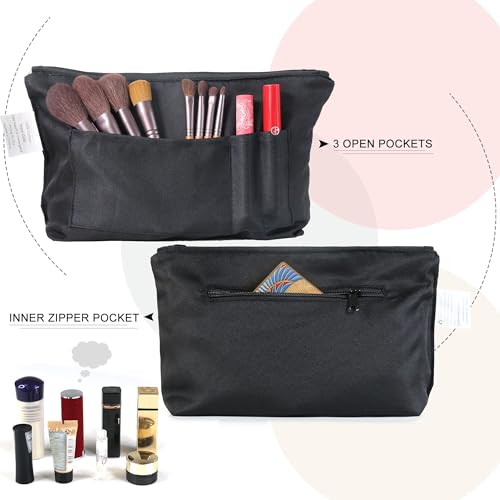 BeeGreen Mother's Day Gifts Personalized Women's Large White and Black Canvas Tote Bag, Embroidered Initials, Leather Handle, Zipper Closure