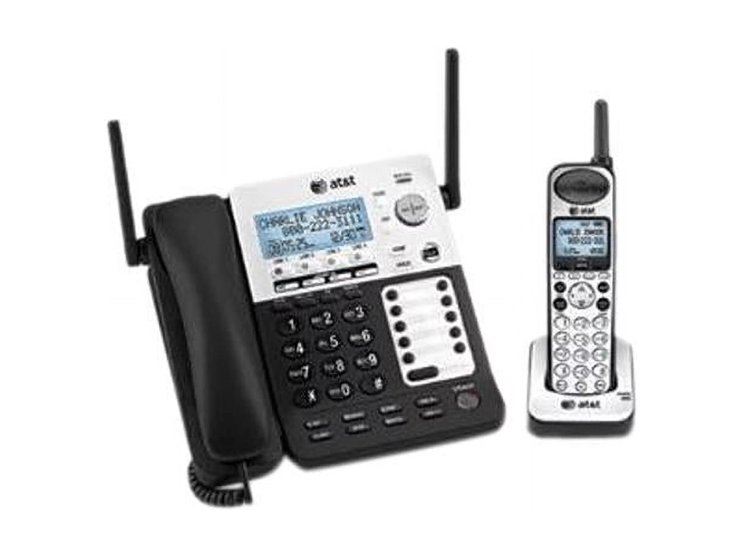 AT&T SB67138 1.9 GHz Digital DECT 6.0 1X Handsets 4-Line Corded/Cordless Small Business System Integrated Answering Machine
