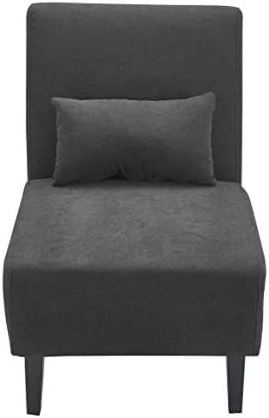 HOOMZNB Palisades Slipper Accent Chair Modern Armless Design  Ideal for Smaller Spaces  Cushioned Seat and Back  Light Gray