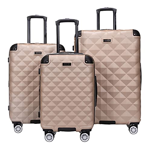 Kenneth Cole REACTION Diamond Tower Collection Lightweight Hardside Expandable 8-Wheel Spinner Travel Luggage, Black, 20-Inch Carry On