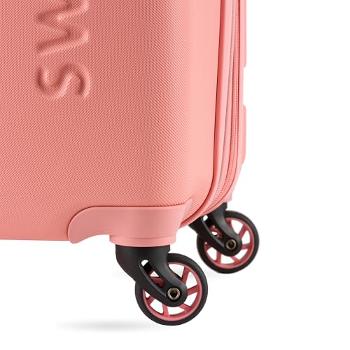 SwissGear 7366 Hardside Expandable Luggage with Spinner Wheels, White, Carry-On 19-Inch