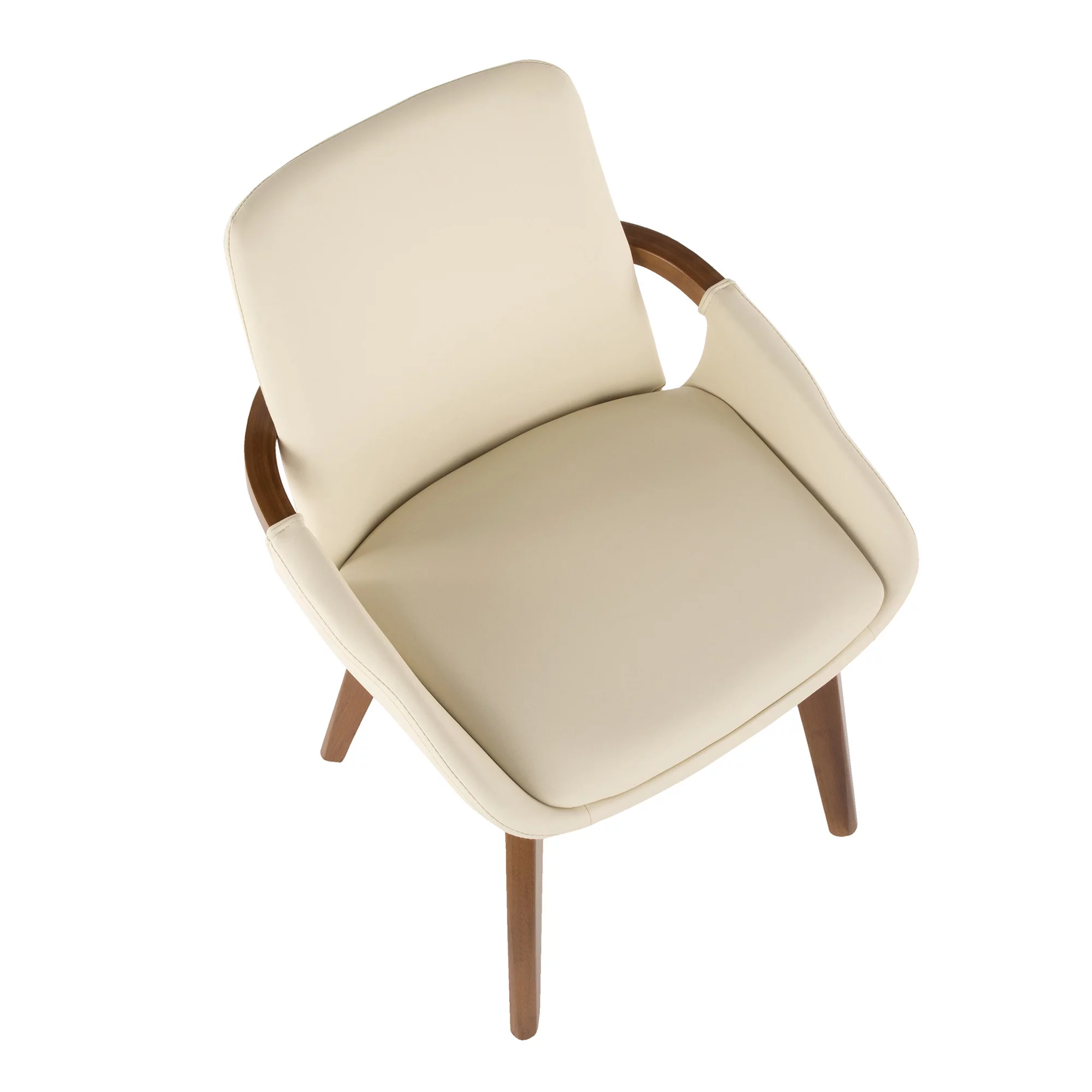 Cosmo Mid-Century Chair in Walnut and Cream Faux Leather by LumiSource
