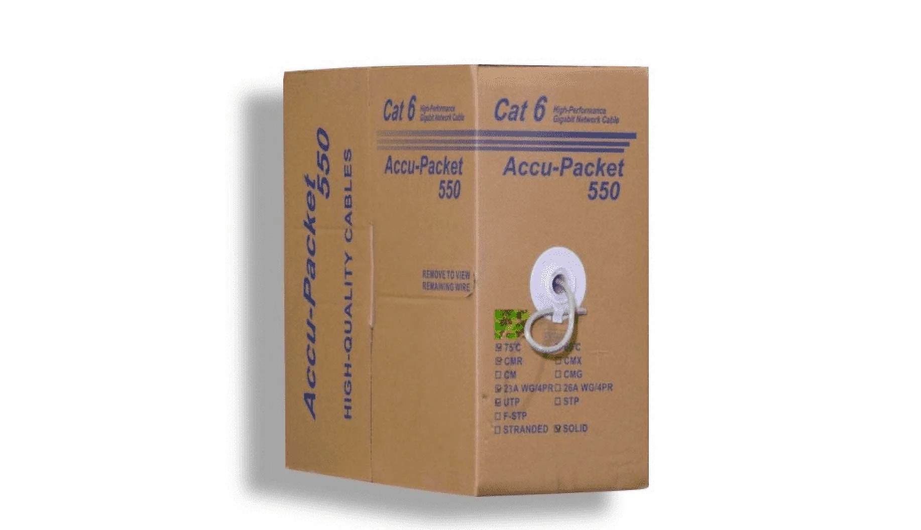 AYA GREEN CAT6 CMR UTP Riser Solid Ethernet Bulk Roll Cable (1000Ft) 550MHz EIA/TIA, UL, ETL