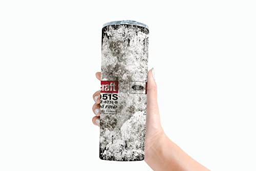 30oz Skinny Tumbler Cat Drinkware With Straw double Wall Oil Filter Inspired Designs (Harley davidson 2 ora)