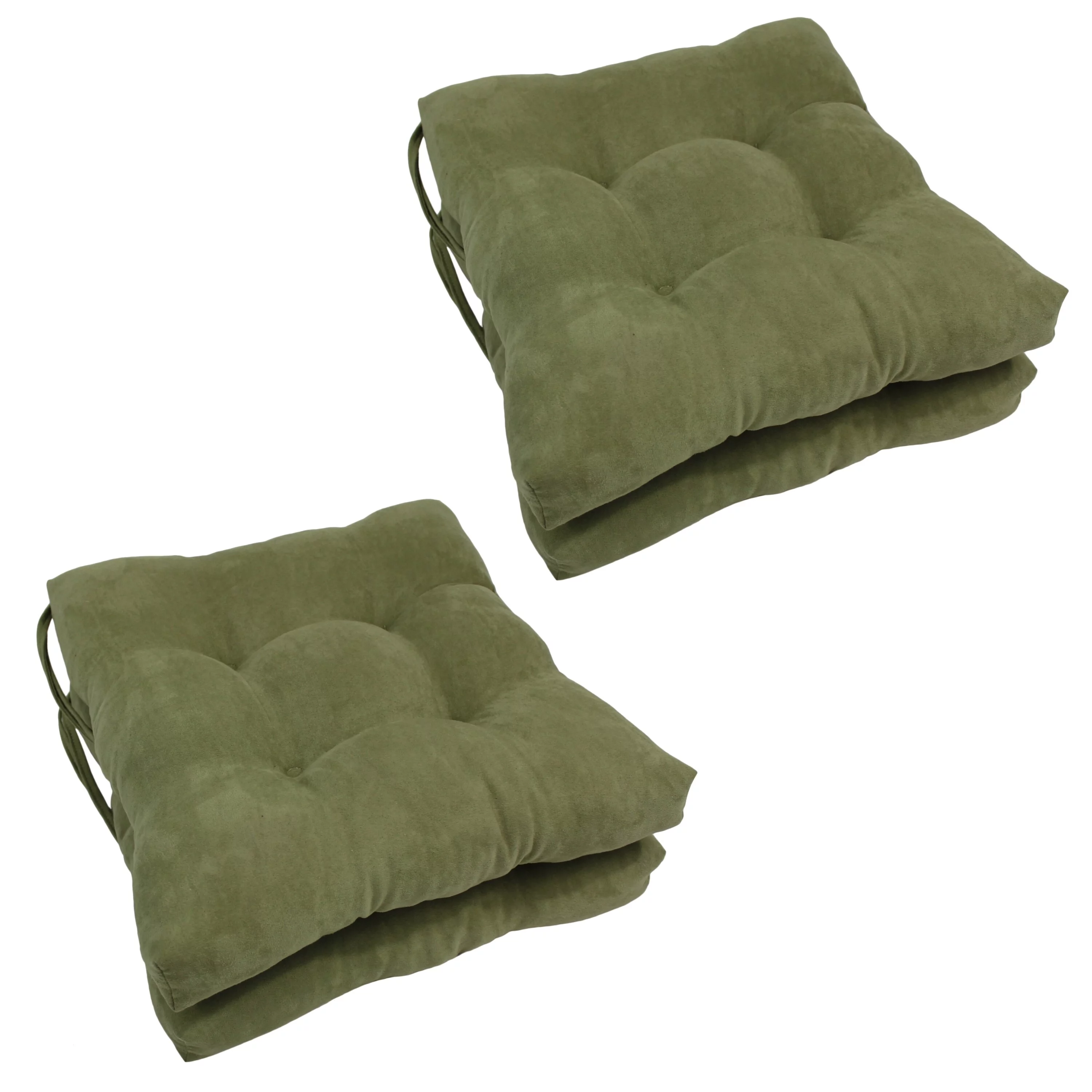 Blazing Needles 16-inch Square Indoor Microsuede Chair Cushions (Set of 2, 4, or 6) Sage Green Set of 4
