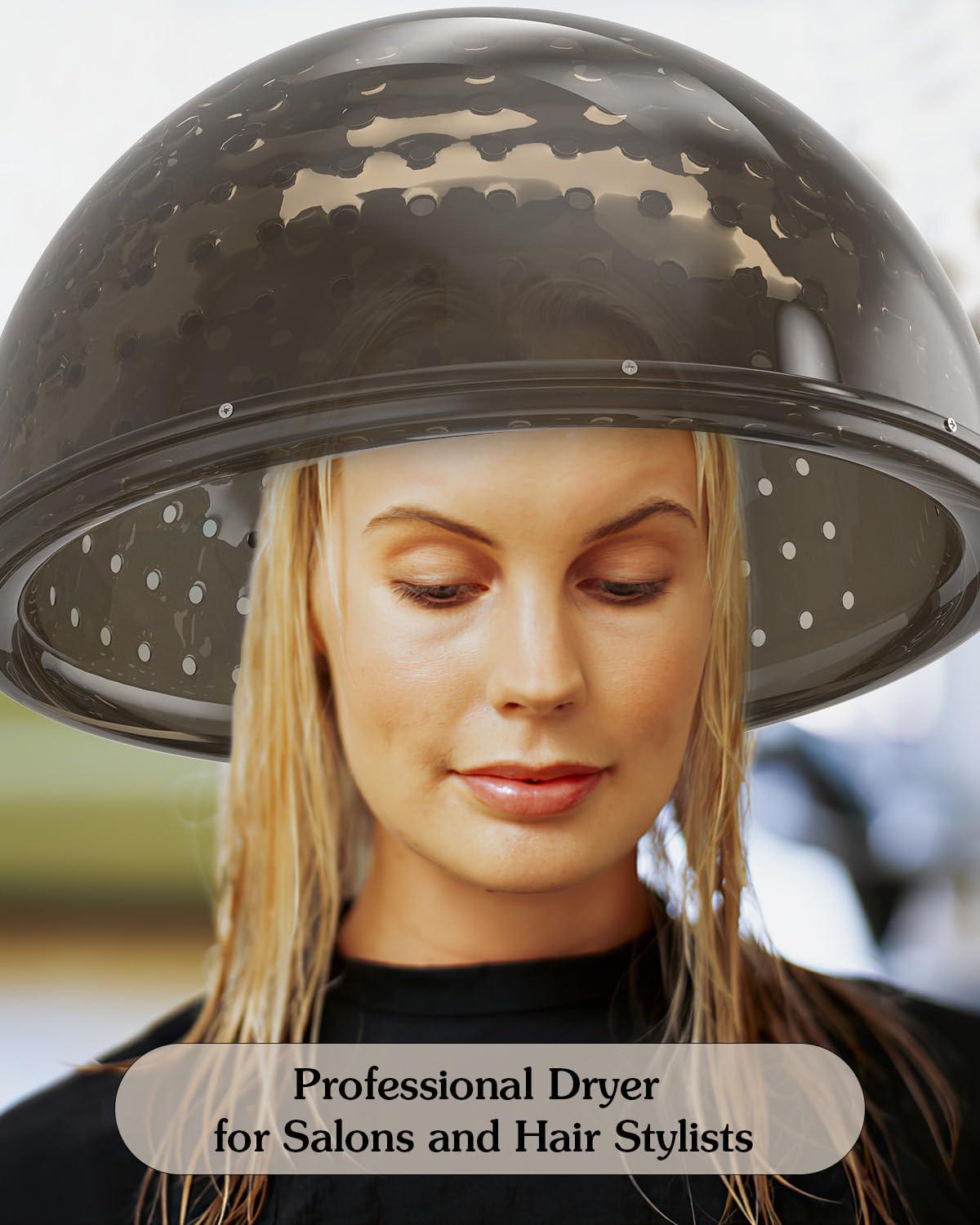 Paddie Professional Portable Hooded Conditioning Salon Hair Dryer 1000W with Stand/Removable Wheels, 60-minute Timer, Temperature Adjustable, Angle & Height Adjustable Downdraft Hood