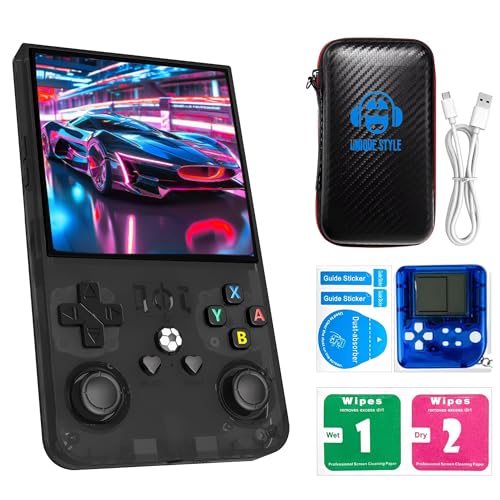 Portable Handheld Game Console with 18,000+ Classic Games, Retro Handheld Game Console Handheld Portable Gaming Console for Travel(Black 64GB MAX)