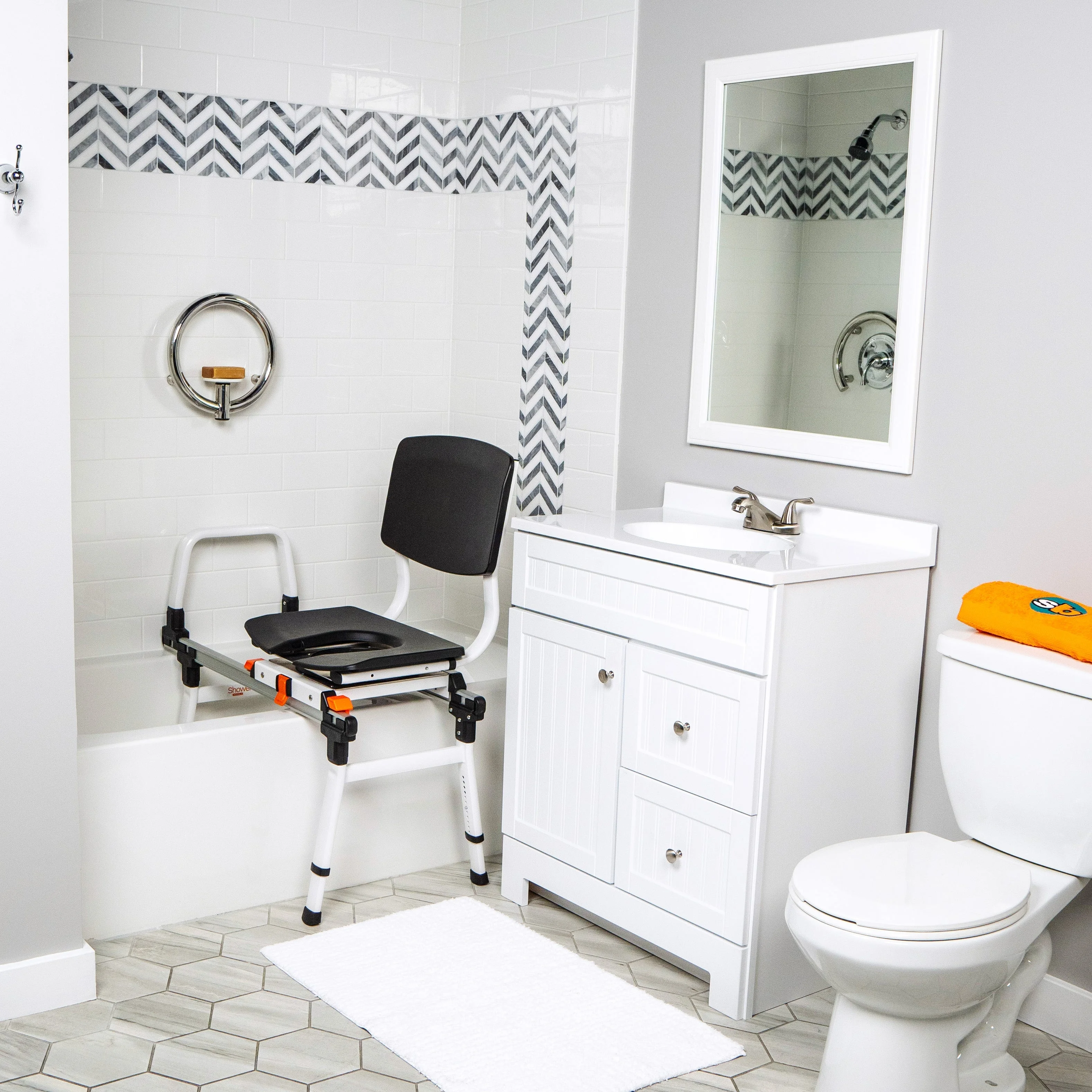 ShowerGlyde Model SG3 Sliding Shower Transfer Bench with Swivel Seat