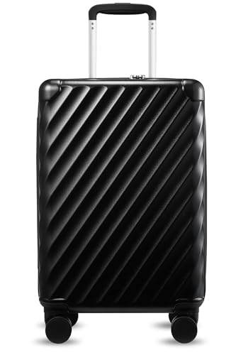 LUGGEX Luggage with Spinner Wheels, Polycarbonate Expandable Hard Shell Suitcase, Carry On 20 Inch, Charcoal Metallic
