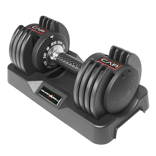 CAP Barbell ADJUSTABELL Adjustable Round Dumbbell Weights - Singles & Pairs | 12.5 lb, 25 lb & 55 lb | Multiple Handle Options
