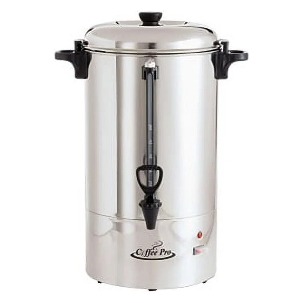 Coffee Pro Stainless Steel Commercial Percolating Urn 80 Cup(s) - Multi-serve - Stainless Steel