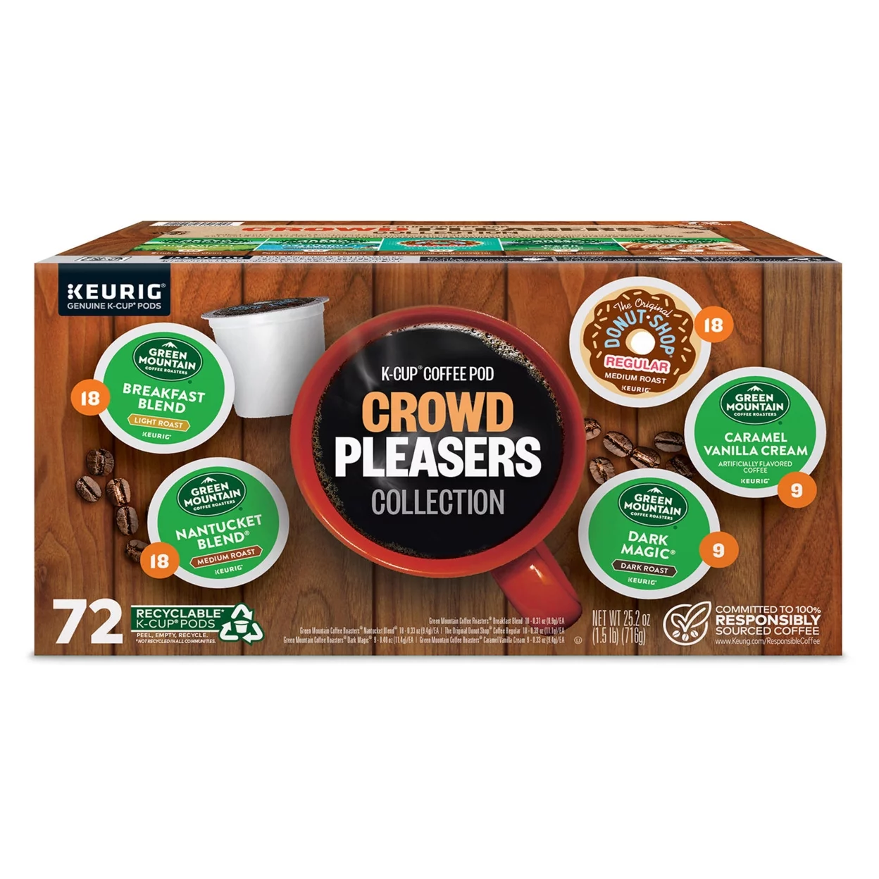 Keurig Crowd Pleasers K-Cup Pod Coffee Variety Pack (72 Count)