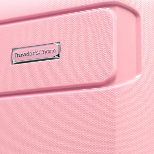 Traveler's Choice Pagosa Indestructible Hardshell Expandable Spinner Luggage, Black, 22