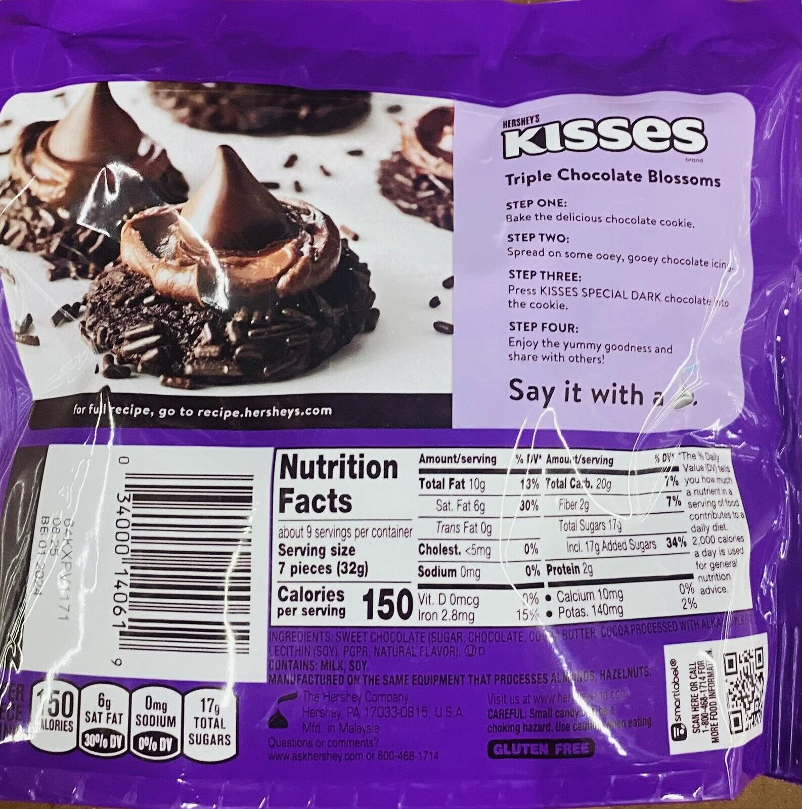 Hershey's Kisses SPECIAL DARK Mildly Sweet Chocolate Candy SHARE PACK 10 Oz Bag
