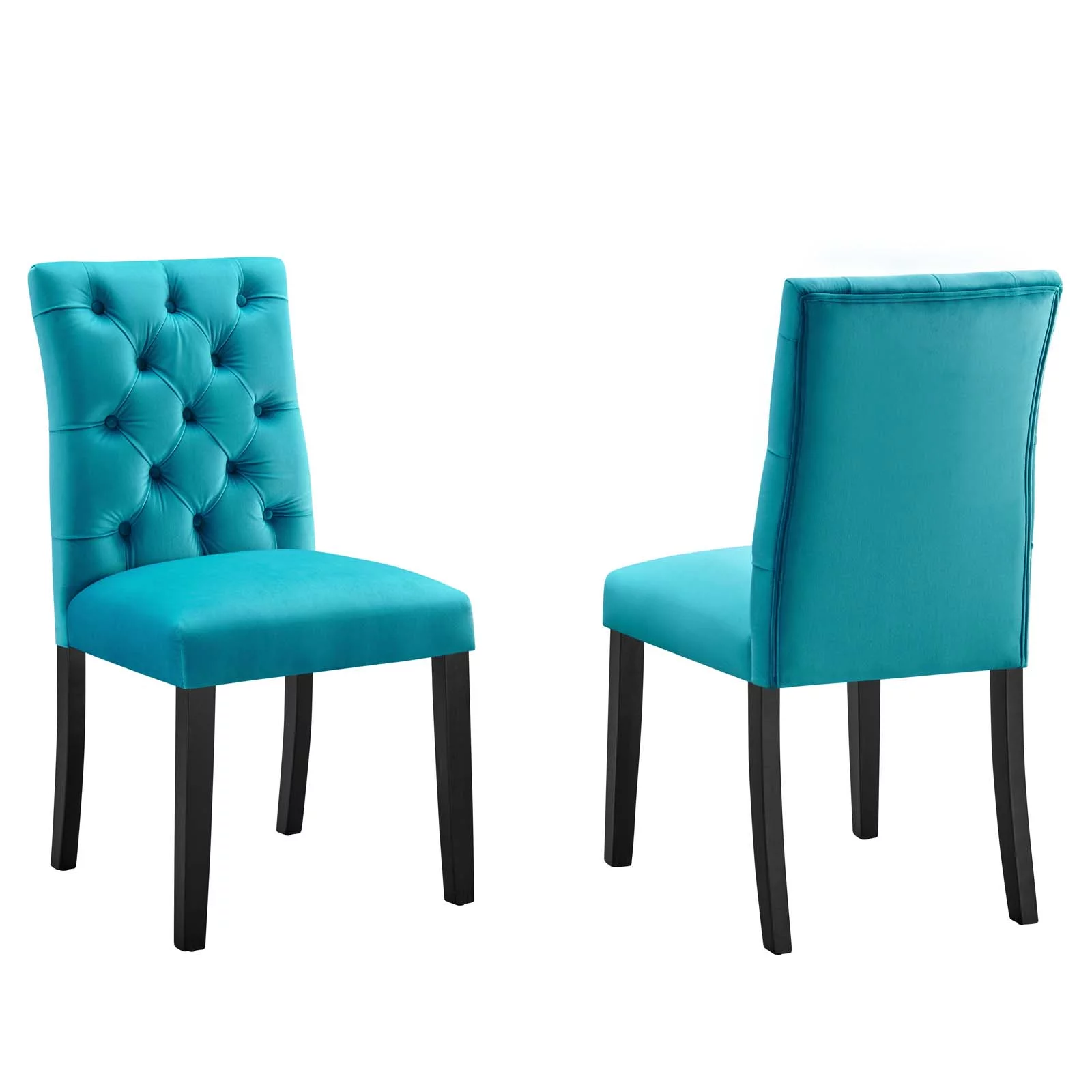 Modway Duchess Performance Velvet Dining Chairs - Set of 2 in Blue