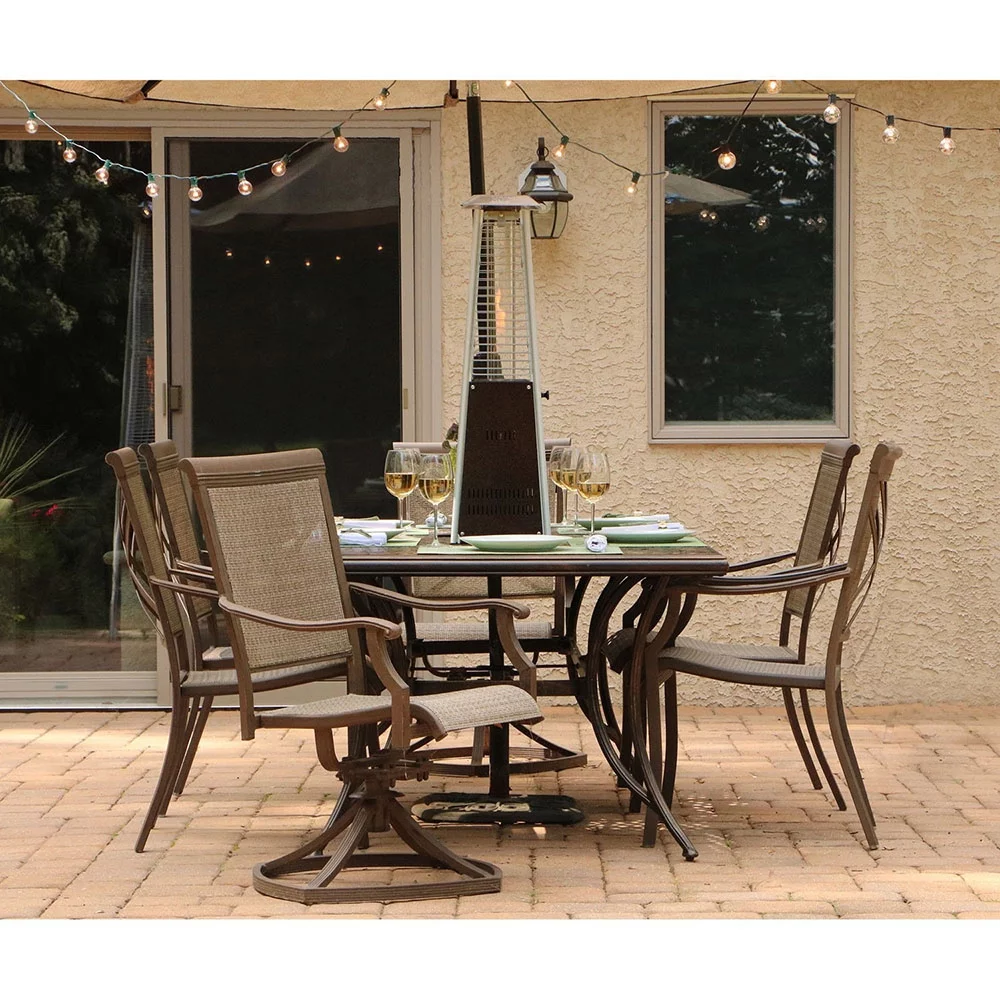 Hanover Mini Pyramid Tabletop Propane Patio Heater in Hammered Bronze