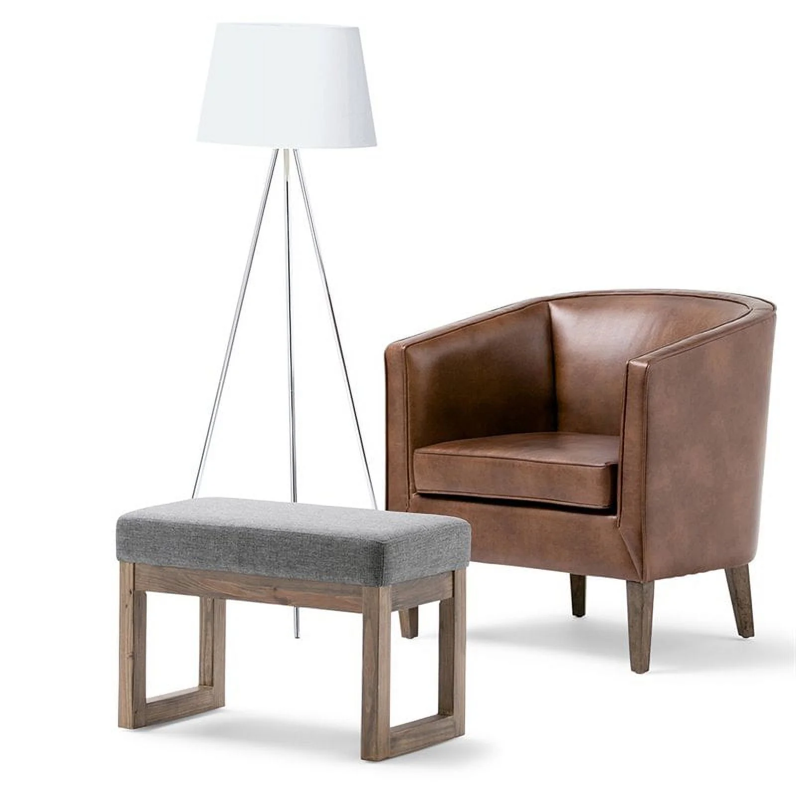 Atlin Designs Small Living Room Bench in Gray