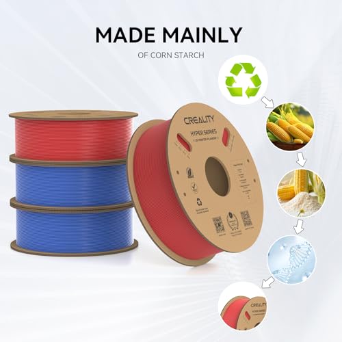 Creality Hyper PLA Filament 1.75mm, 30-600mm/s High Speed 3D Printer Filament, Dimensional Accuracy +/-0.02mm, Fit Most FDM 3D Printers, 4 Pack 1kg Spool(2.2lbs), Black & White