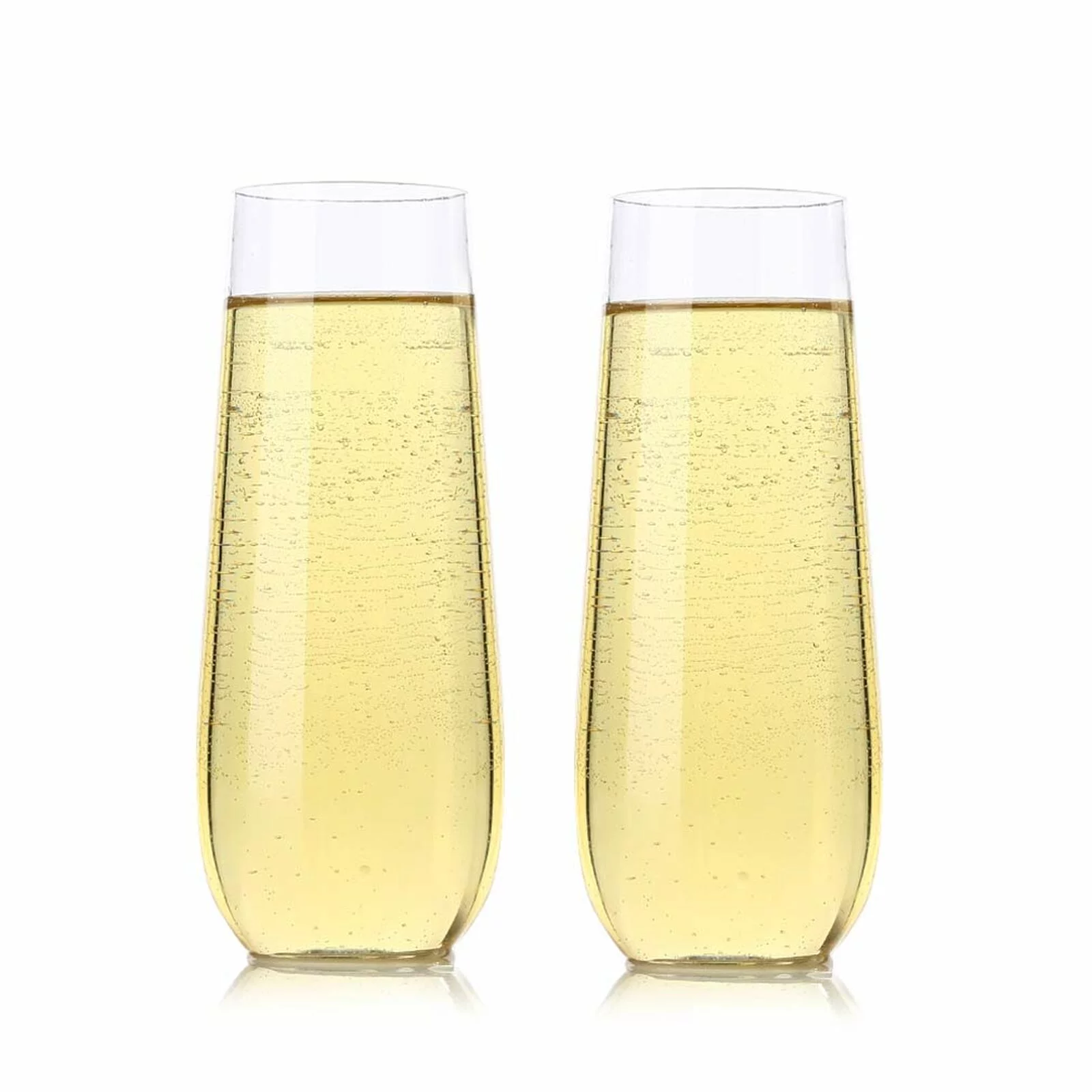 KOS PACK OF 32 Champagne Flutes 10-ounce Clear Plastic Toasting new years wedding party dessert (Pack of 32)