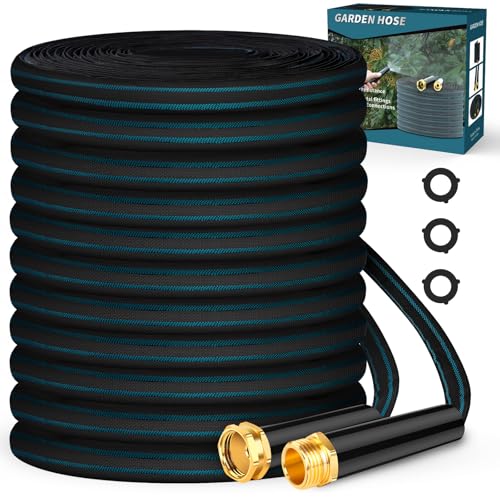 Garden Hose 50ft, Non-Expanding, Lightweight, Leak-Proof Metal interface, No-Knots, Portable, Wear-Resistant, Sturdy, Flexible, 3/4GHT, Water Hose for Yard, Garden