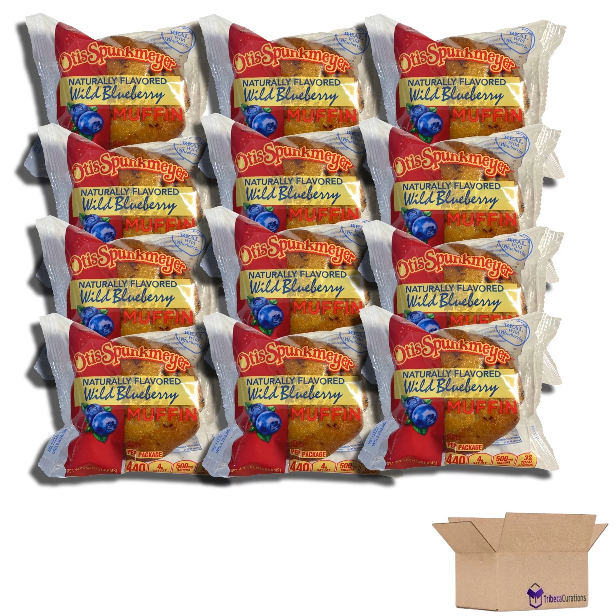 Tribeca Curations | Individually Wrapped Wild Blueberry Muffins by Otis Spunkmeyer | 4 Ounce | Pack of 12
