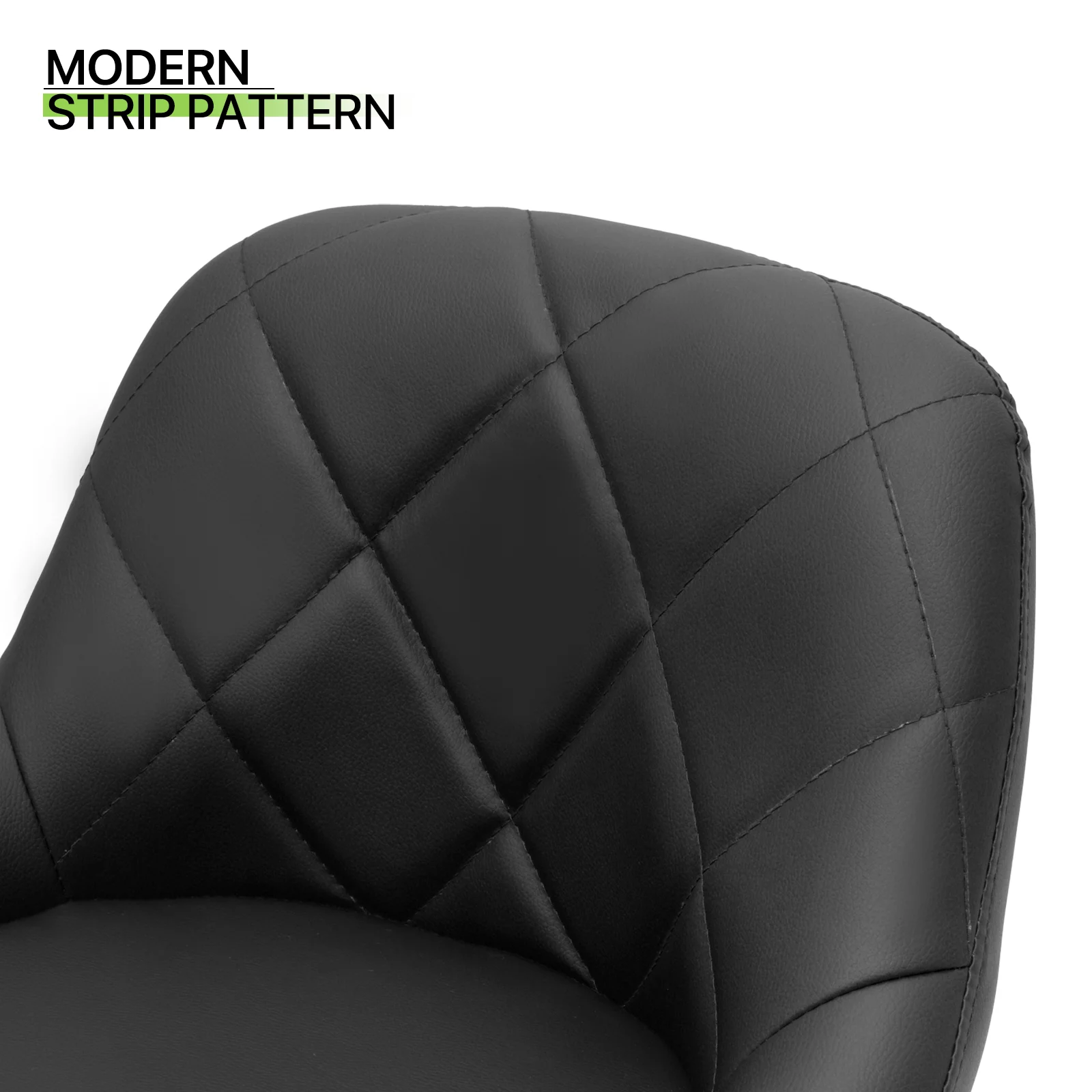 Magshion Set of 2 Faux Leather Adjustable Bar Stools 360 Degree Swivel Barstools with Backrest Footrest Black