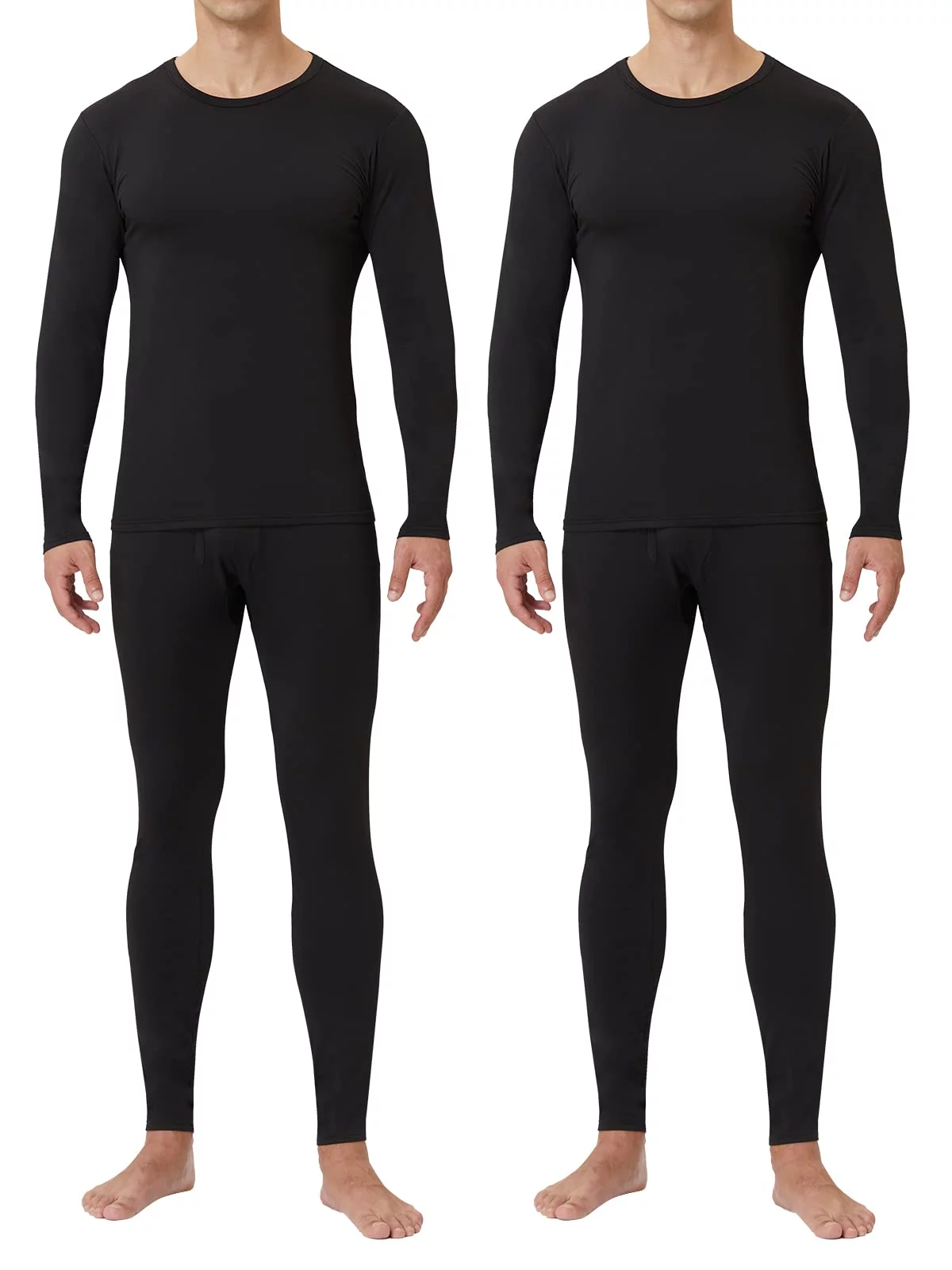 CL convallaria Men's Thermal Underwear Long Johns - 2 Pack Soft and Warm Long Underwear Base layer for Cold Weather