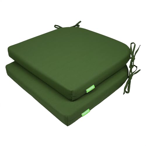 Outdoor Chair Cushions for Patio Furniture Set of 2, Patio Seat Cushions with Ties 17''x 16'', Water Repellant Outdoor Cushions Patio Furniture Cushions, Corner Outdoor Chair Pads Fade Resistant