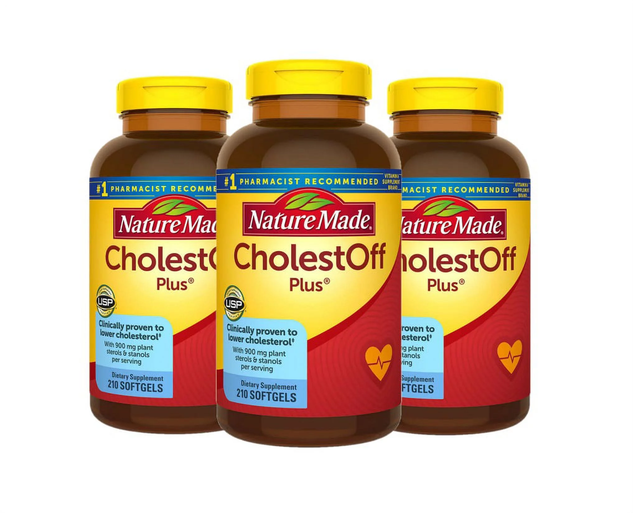 3 Pack | Nature Made CholestOFF Plus, 210 Softgels