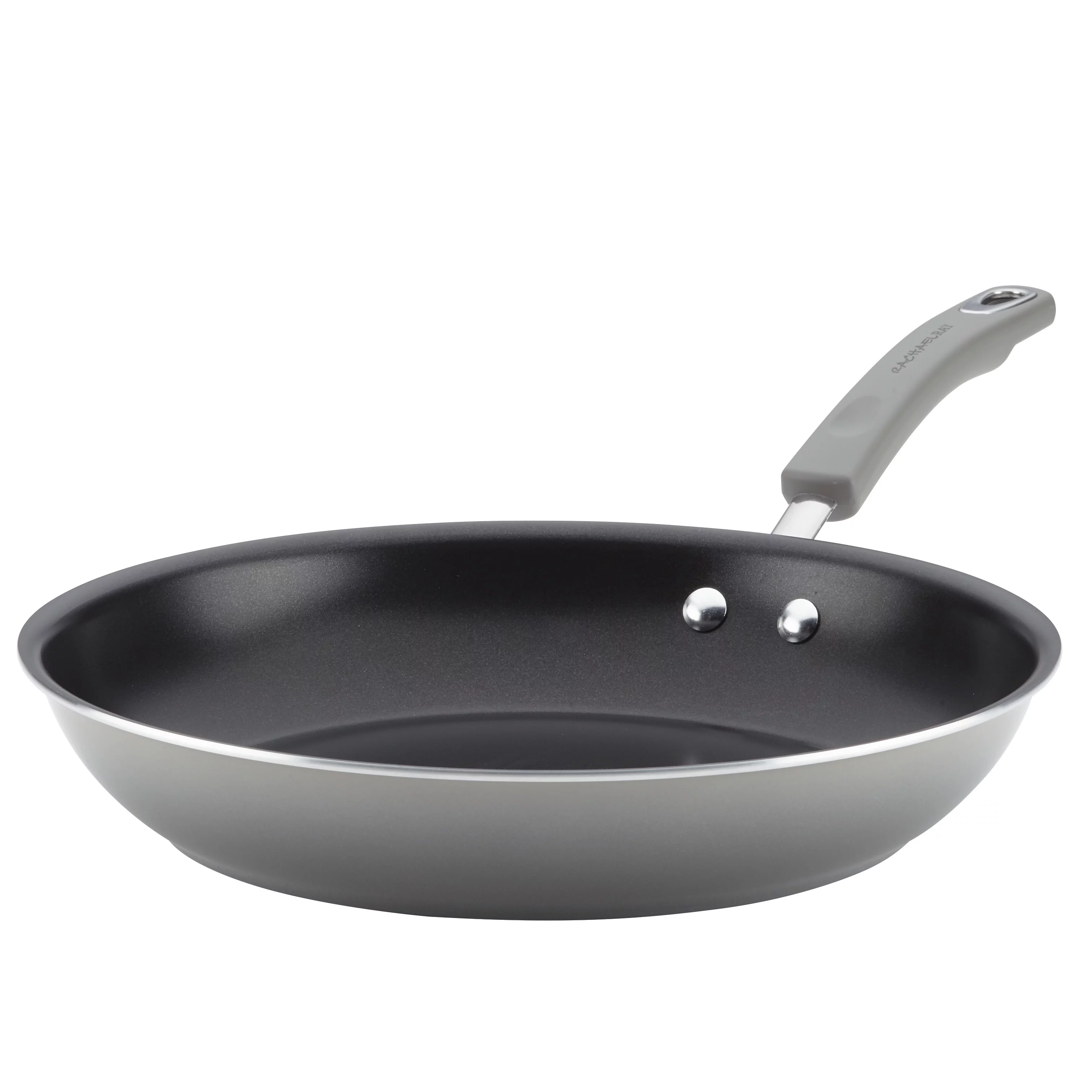 Rachael Ray Classic Brights 12.5 inch Hard Enamel Aluminum Nonstick Skillet, Sea Salt Gray Gradient