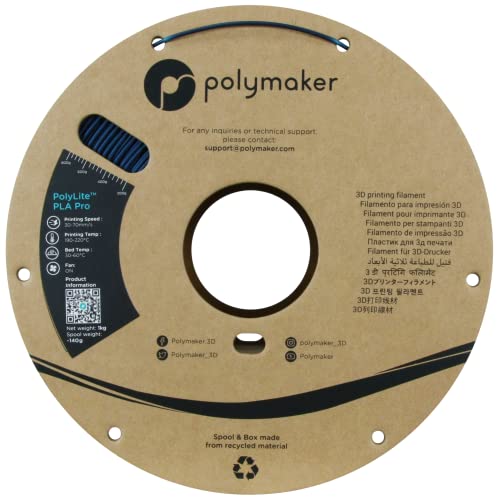 Polymaker PLA PRO Filament 1.75mm 1kg, Tough & High Rigidity White 3D Printing Filament, PolyLite PLA PRO 3D Printer Filament 1.75mm, Print with Most 3D Printers