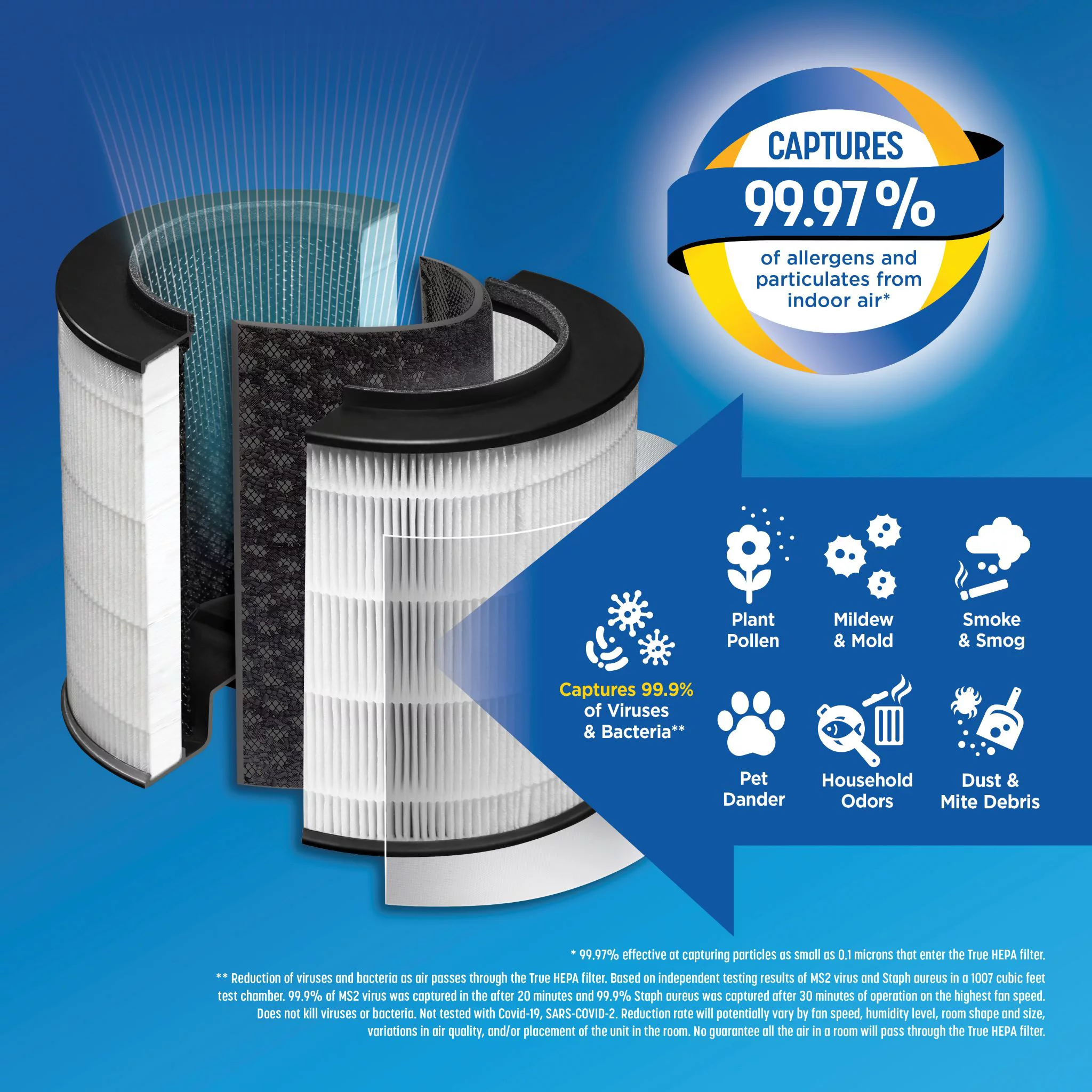 Clorox True HEPA Replacement Filter, up to 1,000 Sq. Ft. Capacity, 12030