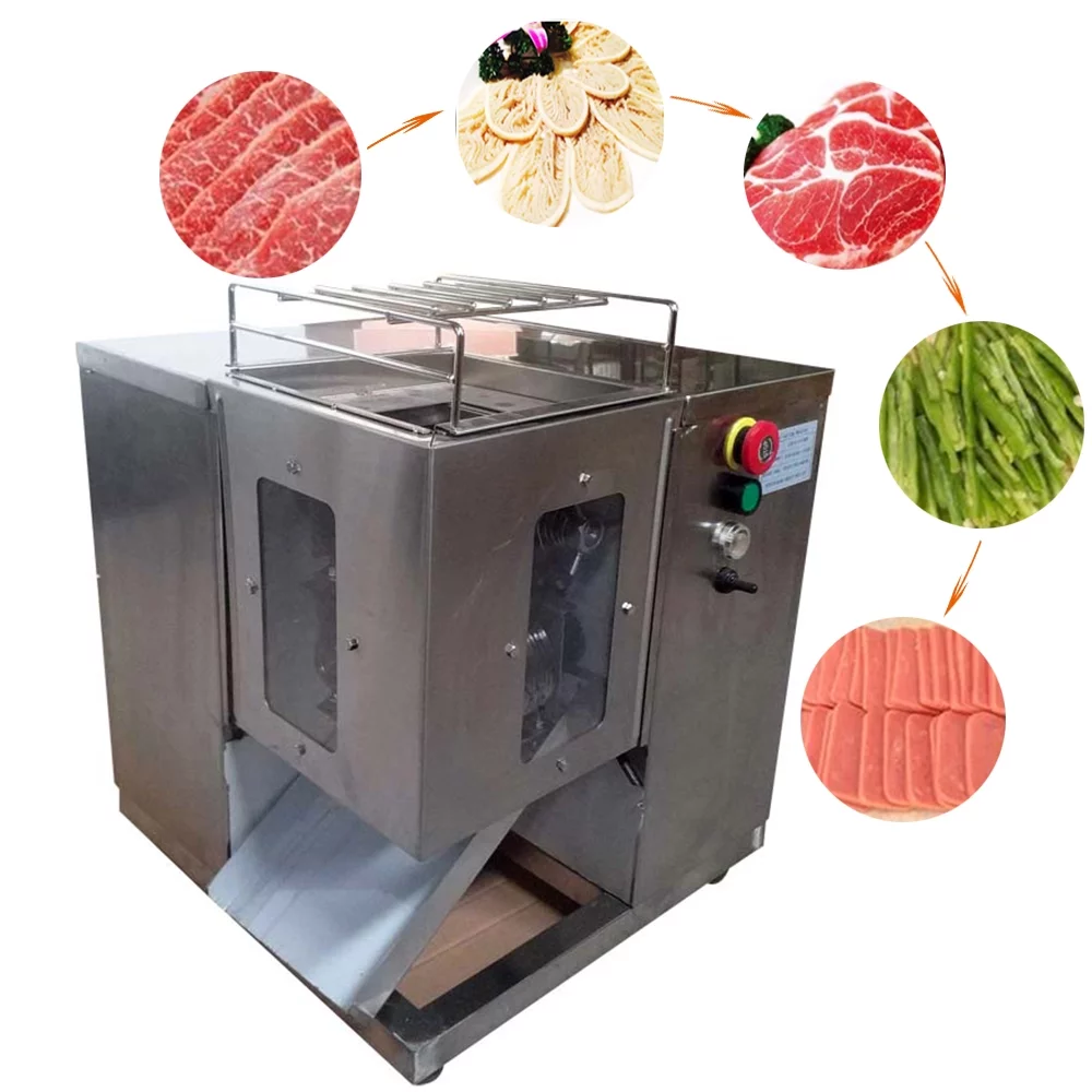 TECHTONGDA Qsj-t Shredded Meat Cutting Machine Double Motor Meat Slicer with 3MM Blade（Production Capacity 250kg/h）