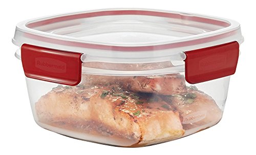 Rubbermaid Easy Find Lids 14-Cup Food Storage Container, Clear with Red Tabs