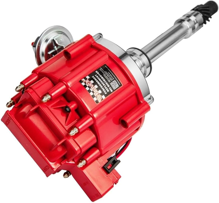Voltstorm Complete HEI Distributor - High Performance 7500RPM 65K Coil for Chevy GM SBC 283 305 307 327 350 400 BBC 454 396 427 Racing Power Small/Big Blocks Red Cap Pack of 2