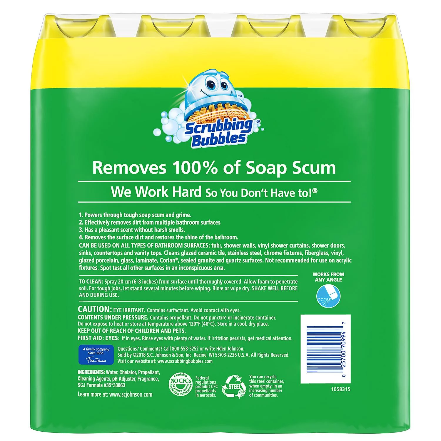 Product of Scrubbing Bubbles Foaming Bathroom Cleaner (25 oz., 4 pk.) - All-Purpose Cleaners [Bulk Savings]